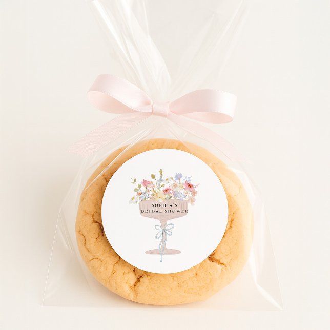 Sticker Rond Lancement de mariage sauvage champagne (Créateur téléchargé)