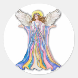 Sticker Rond L'Ange du Guardian bénissant