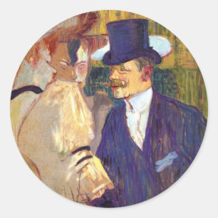 Sticker Rond L'Anglais par Toulouse Lautrec, Art Vintage