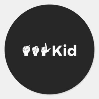 Sticker Rond Langue des signes américaine