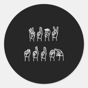 Sticker Rond Langue des signes anti-Trump subtile Asl