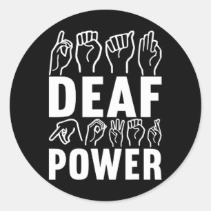 Sticker Rond Langue des signes de sensibilisation Langue des si