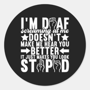 Sticker Rond Langue des signes Sensibilisation des sourds 11