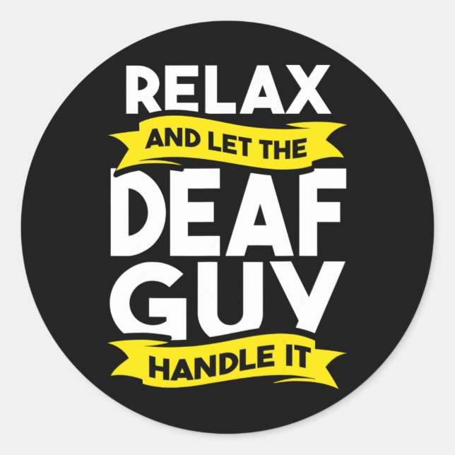 Sticker Rond Langue des signes Sensibilisation des sourds Perte (Devant)