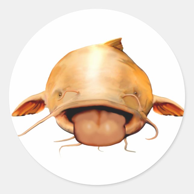 Sticker Rond Langue du poisson (Devant)
