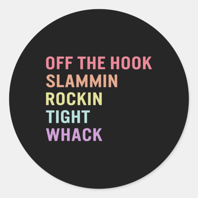 Sticker Rond Langue Hors Hook Asl Slang Tee Sourde Sensibilisat (Devant)