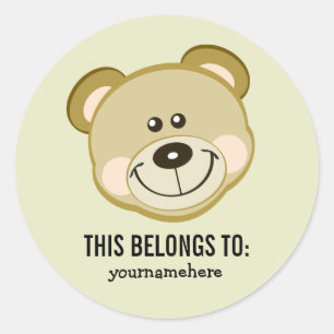 Sticker Rond L'animal mignon fait face à CECI APPARTIENT à