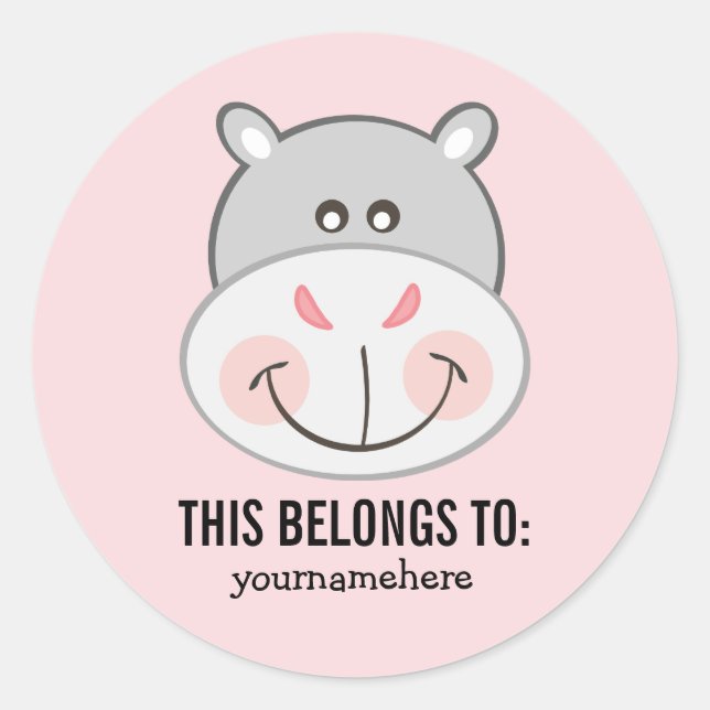 Sticker Rond L'animal mignon fait face à cette APPARTENANCE à S (Devant)