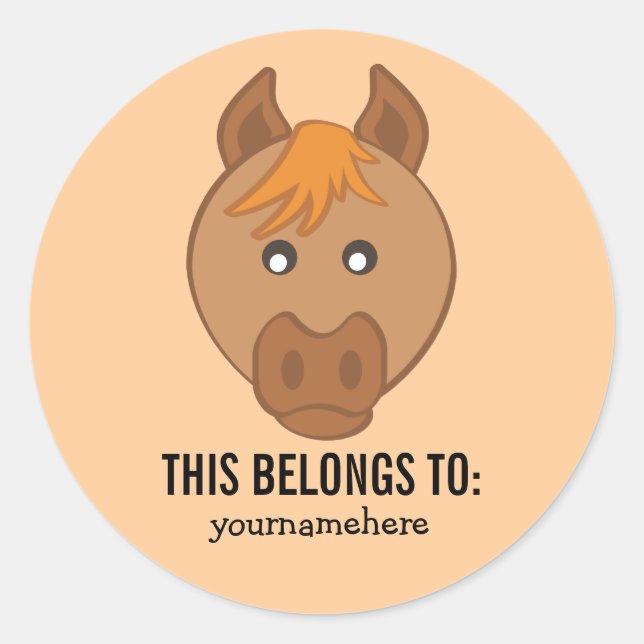 Sticker Rond L'animal mignon fait face à cette APPARTENANCE à S (Devant)