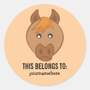 Sticker Rond L'animal mignon fait face à cette APPARTENANCE à S