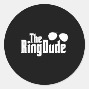 Sticker Rond L'anneau Dude Bowtie Bearer Mariage Groom Bes