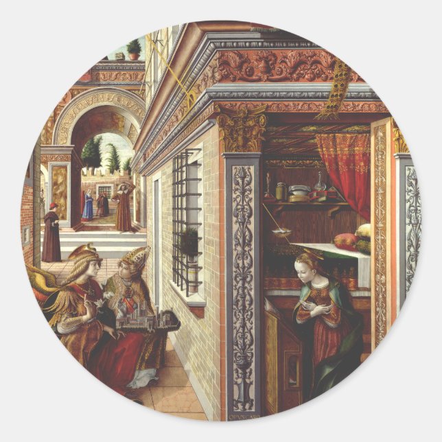 Sticker Rond L'Annonciation, avec Saint Emidius (Devant)