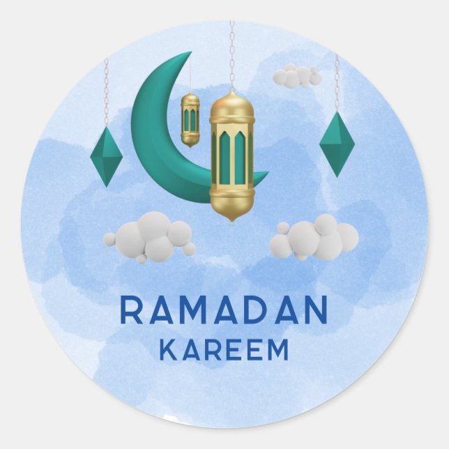 Sticker rond lanterne islamique Ramadan kareem (Devant)