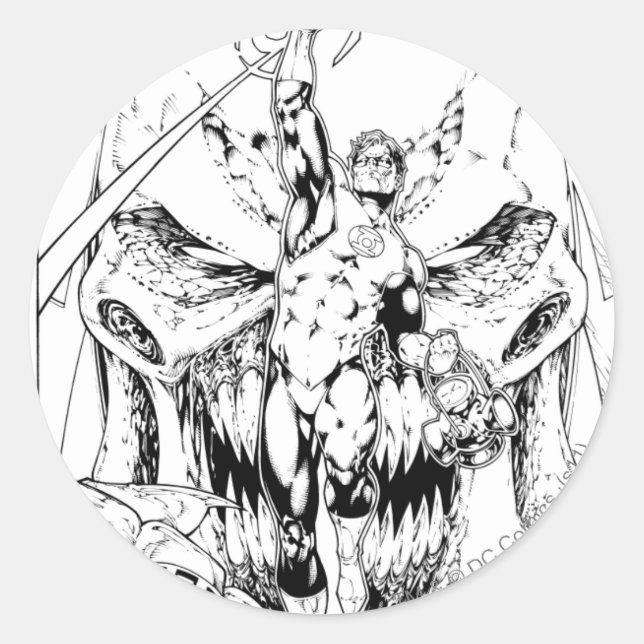 Sticker Rond Lanterne verte avec flux de lumière (Devant)