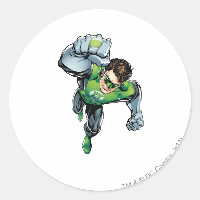 Sticker Rond Lanterne verte - Comédie, Lever du bras (Devant)