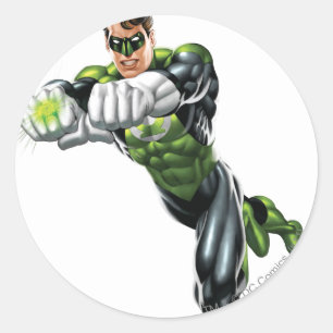 Sticker Rond Lanterne verte - Entièrement courbée, les deux bra