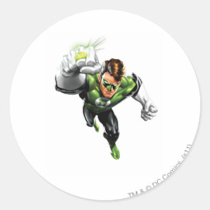 Sticker Rond Lanterne verte - entièrement rendue, augmenter de