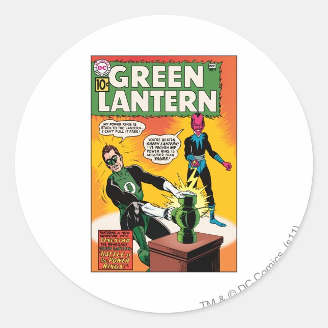 Sticker Rond Lanterne verte et couverture Sinestro (Devant)
