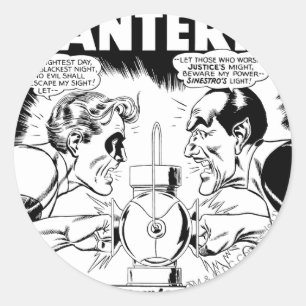 Sticker Rond Lanterne verte vs Sinestro, noir et blanc
