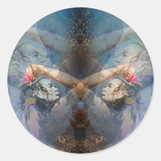 Sticker Rond lanternes à plumes