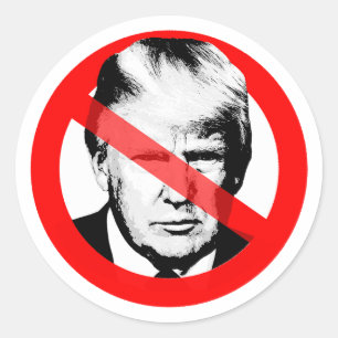 Sticker Rond L'anti-Trump a traversé la face