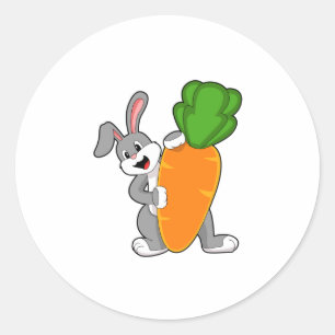 Sticker Rond Lapin avec carotte