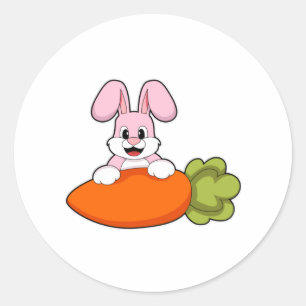 Sticker Rond Lapin avec carotte