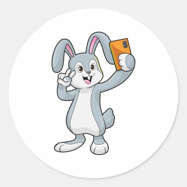 Sticker Rond Lapin avec mobile (Devant)