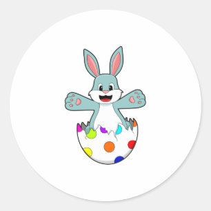 Sticker Rond Lapin avec oeuf