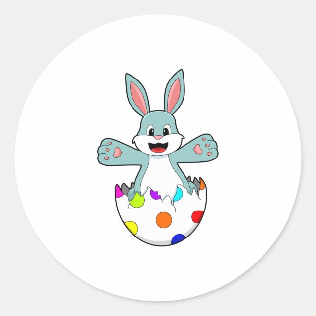 Sticker Rond Lapin avec oeuf (Devant)
