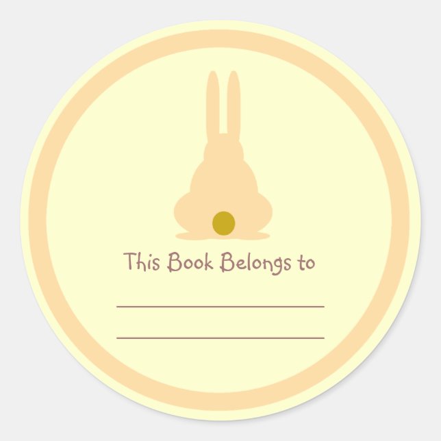 Sticker Rond Lapin Brown (Devant)