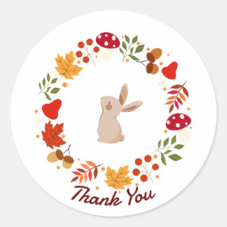 Sticker Rond Lapin d'automne