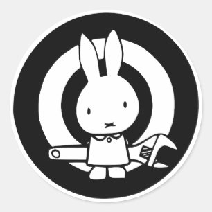 Sticker Rond Lapin de clé
