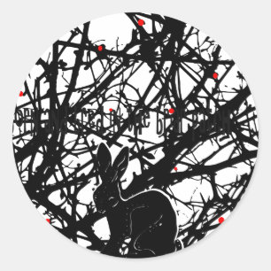 Sticker Rond Lapin de filou dans la correction de Briar
