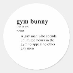 STICKER ROND LAPIN DE GYM