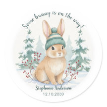 Lapin de la forêt hivernale Fête prénatale mixte