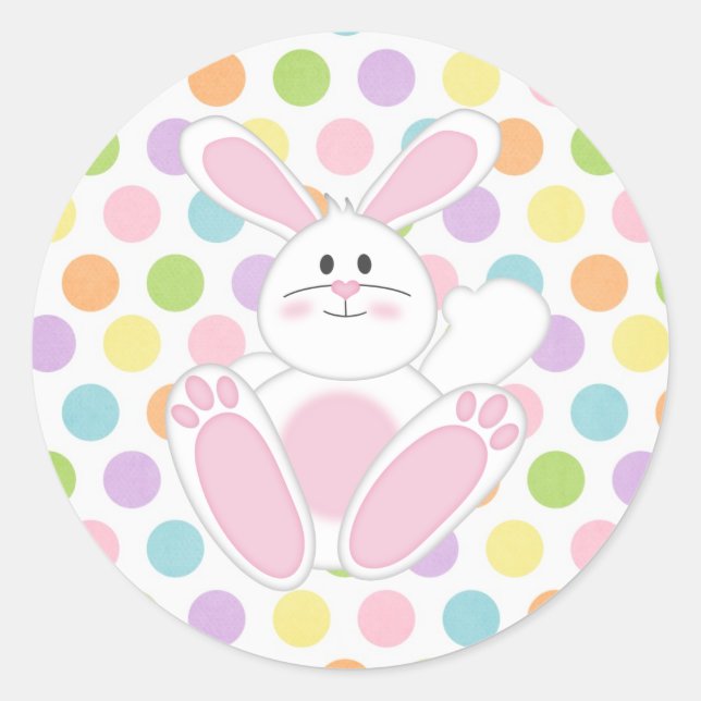 Sticker Rond Lapin de Pâques (Devant)