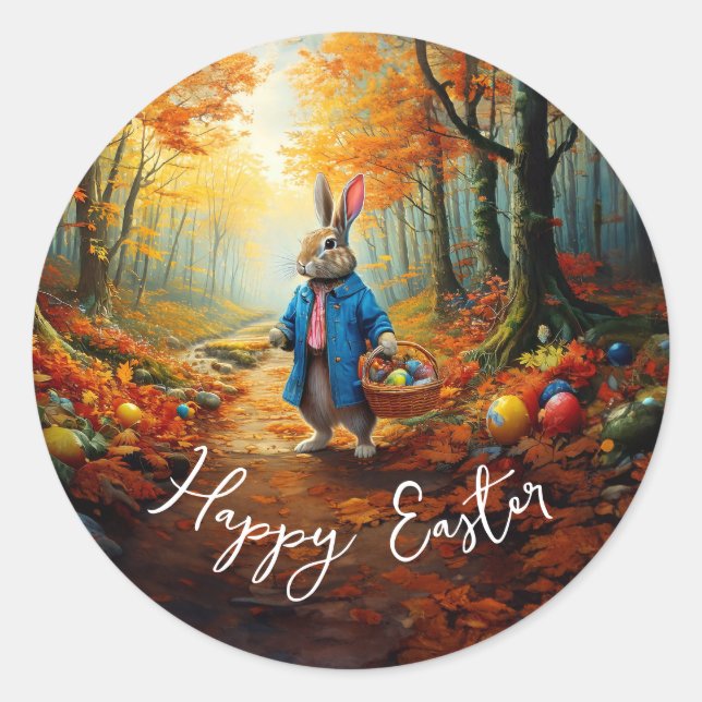 Sticker Rond Lapin de Pâques  (Devant)