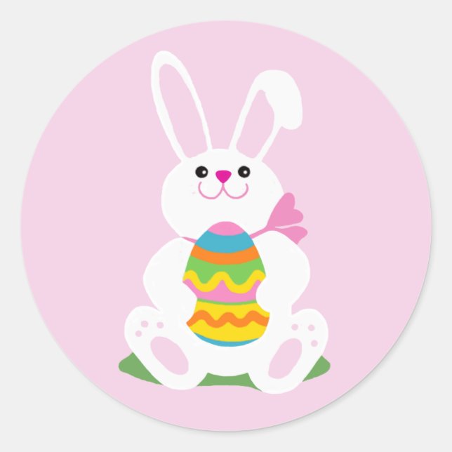 Sticker Rond Lapin de Pâques (Devant)