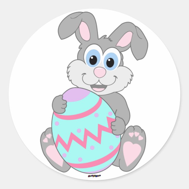 Sticker Rond Lapin de Pâques (Devant)