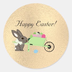 Sticker Rond Lapin de Pâques avec Graine