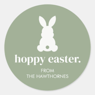 Sticker Rond Lapin de Pâques Mignon Pastel
