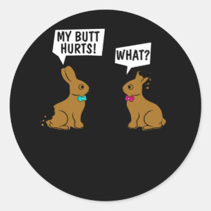 Sticker Rond Lapin De Pâques, Mon Beurre ! Quel joli lapin