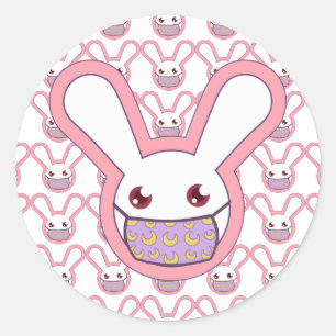 Sticker Rond Lapin de sécurité
