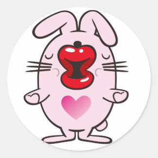 Sticker Rond lapin embrassant