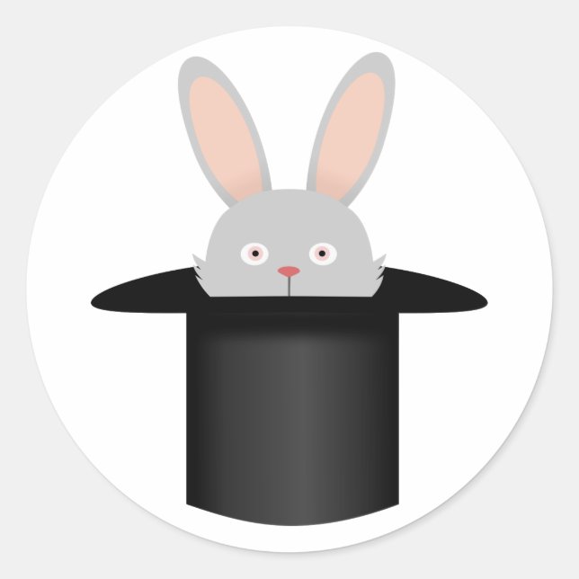 Sticker Rond Lapin en casquette (Devant)