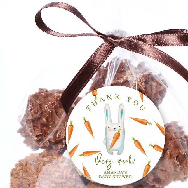 Sticker Rond Lapin et carottes - merci beaucoup (Créateur téléchargé)