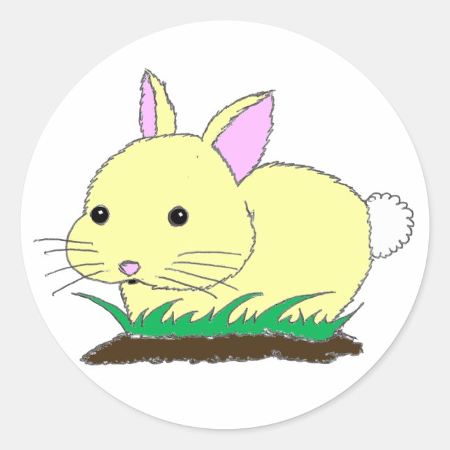 Sticker Rond Lapin lapin bébé (Devant)