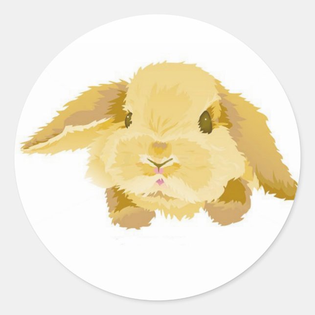 Sticker Rond Lapin Lop Eared (Devant)