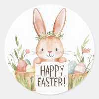 lapin mignon avec fleurs et oeufs